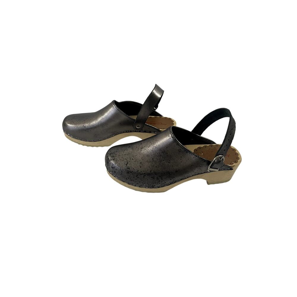 Hanna Anderson Women's Clog Metallic Gray Size 7 Sling Back